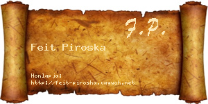 Feit Piroska névjegykártya