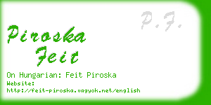 piroska feit business card